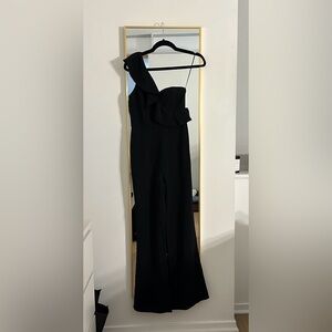 Superdown One Shoulder Black Jumpsuit